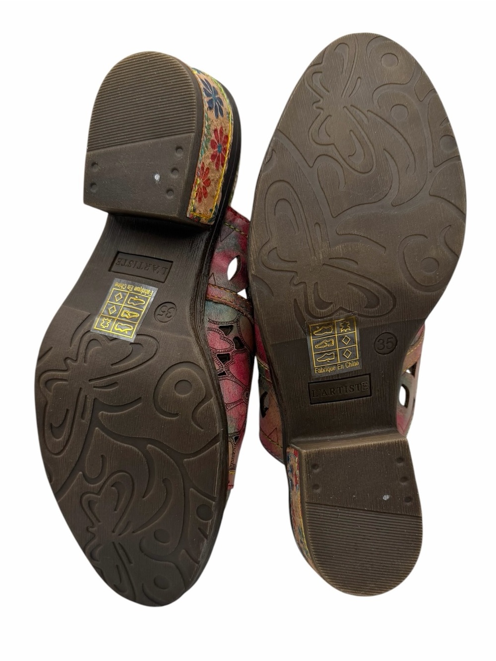 L'ARTISTE by Spring Step Rosalinda Leather Mules Size EU: 35 US: 5 Boho Style - Picture 12 of 15